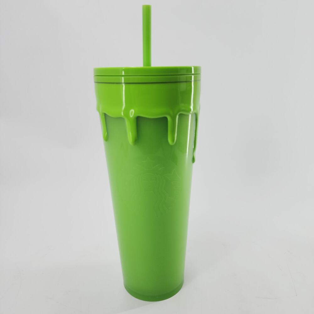 Starbucks Lime Green Slime Drip Cold Cup 24oz Venti Embossed Siren